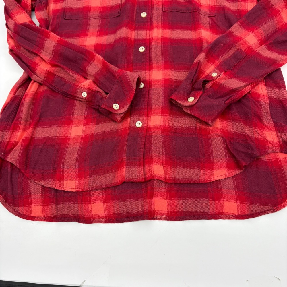 Gap + Pendleton Boyfriend Plaid Slouchy Flannel Shirt Red Pink Large - Picture 4 of 12